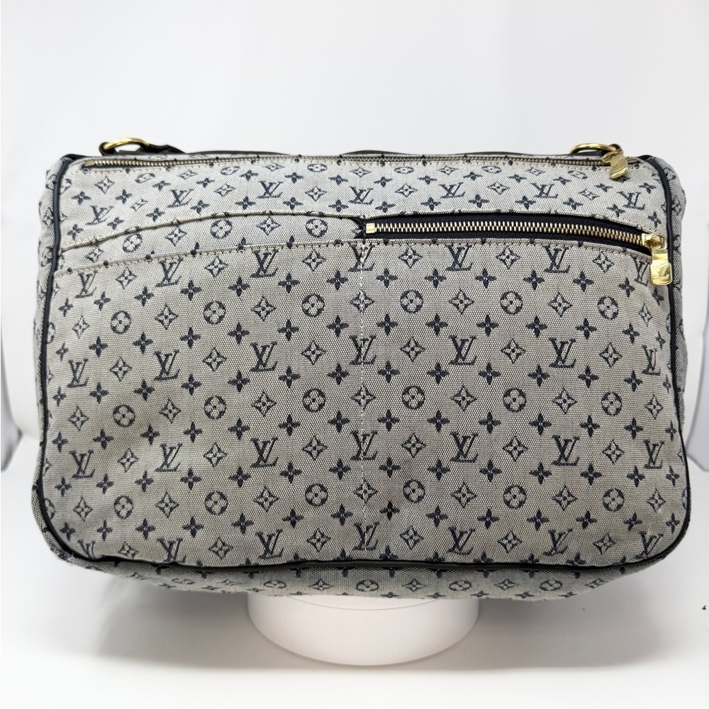 Louis Vuitton Blue Monogram Mini Lin Sac Maman 2003 Messenger Diaper Bag - Picture 4 of 17